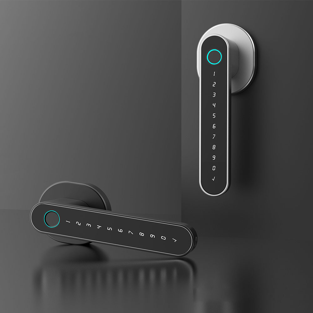 出口款FF02單把手指紋鎖刷卡密碼鎖單舌智能鎖